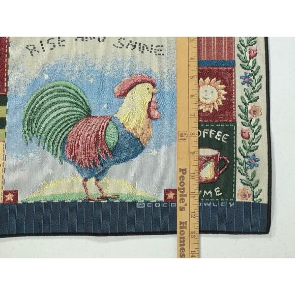 Coco Dowley Rooster Tapestry Placemats Set of 4 Rise And Shine Vintage Farmhouse - Picture 7 of 7